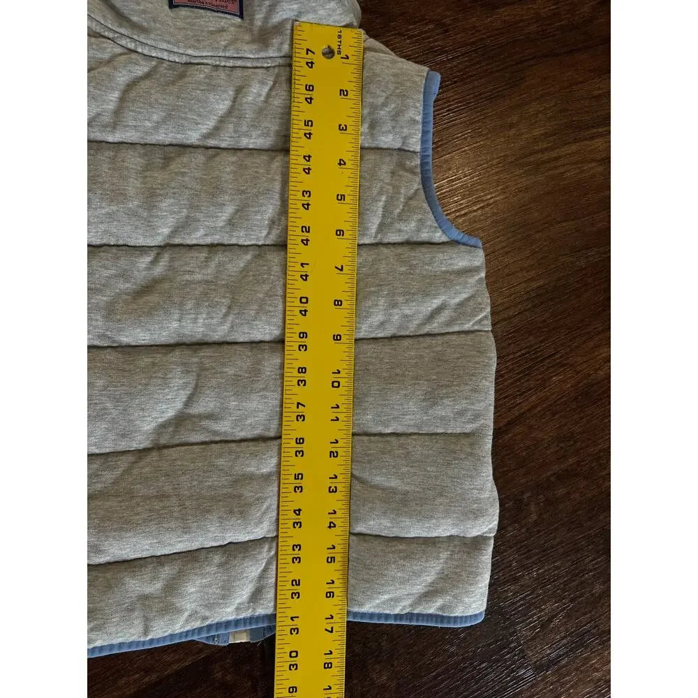 Vineyard Vines Girls Dreamcloth Vest Heather Gray Full Zip Size M